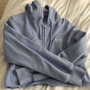 light blue holister half zip hoodie